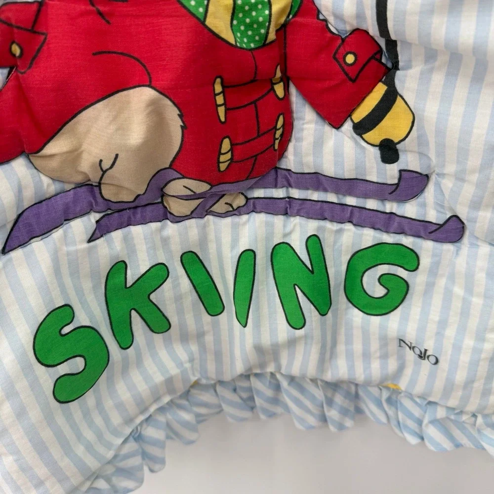 Vintage 1991 Paddington Bear by NOJO Crib‎ Bedding blanket quilt 39x31